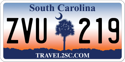 SC license plate ZVU219