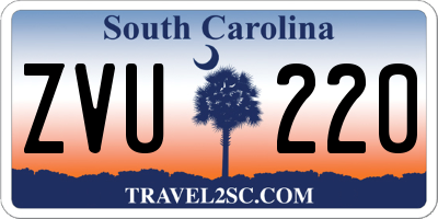 SC license plate ZVU220