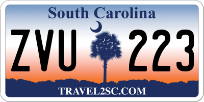 SC license plate ZVU223