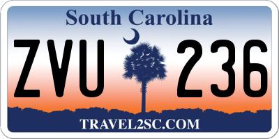 SC license plate ZVU236