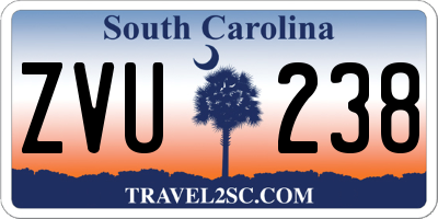 SC license plate ZVU238