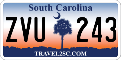 SC license plate ZVU243