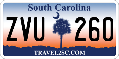 SC license plate ZVU260