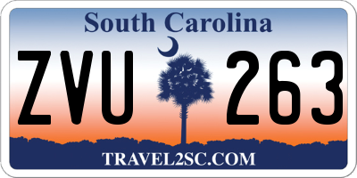 SC license plate ZVU263