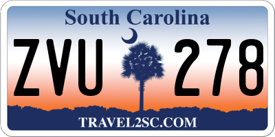 SC license plate ZVU278