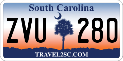 SC license plate ZVU280