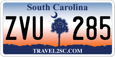 SC license plate ZVU285