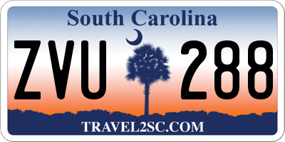 SC license plate ZVU288