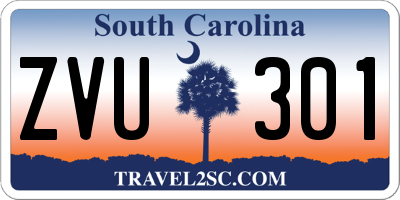 SC license plate ZVU301