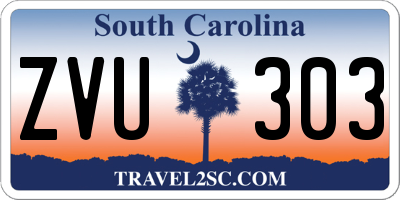 SC license plate ZVU303