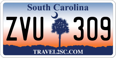 SC license plate ZVU309