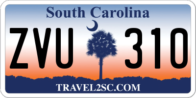 SC license plate ZVU310