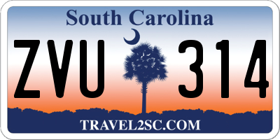 SC license plate ZVU314
