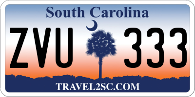 SC license plate ZVU333