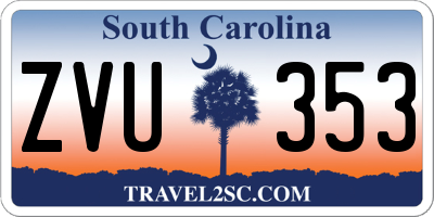 SC license plate ZVU353