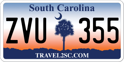 SC license plate ZVU355