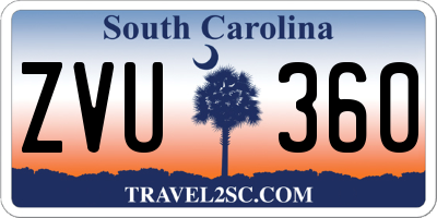 SC license plate ZVU360