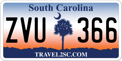 SC license plate ZVU366