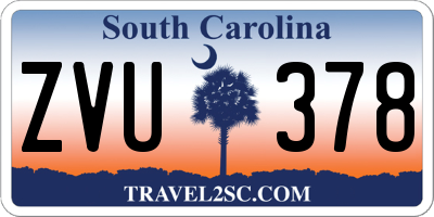 SC license plate ZVU378