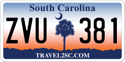 SC license plate ZVU381