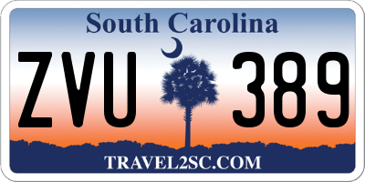 SC license plate ZVU389