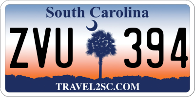 SC license plate ZVU394
