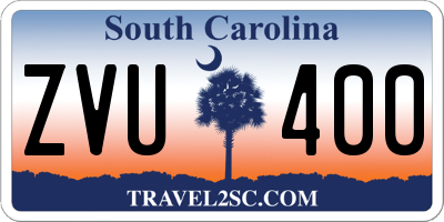 SC license plate ZVU400