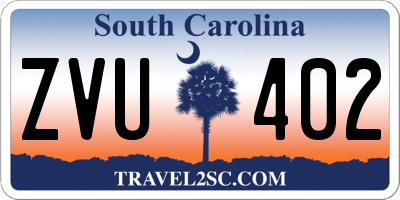 SC license plate ZVU402