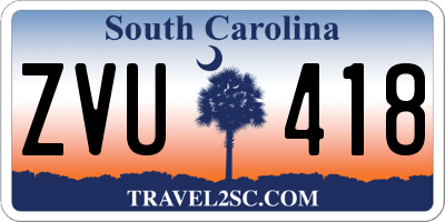 SC license plate ZVU418