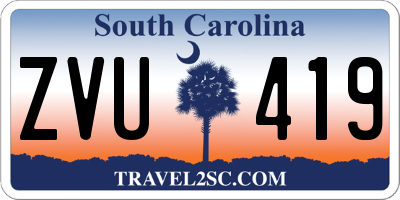 SC license plate ZVU419