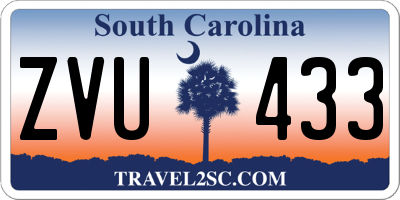 SC license plate ZVU433