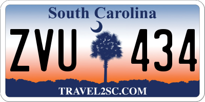 SC license plate ZVU434