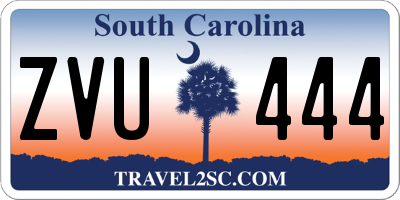 SC license plate ZVU444