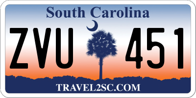 SC license plate ZVU451