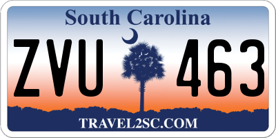 SC license plate ZVU463
