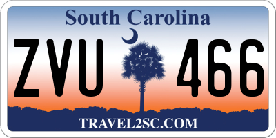 SC license plate ZVU466