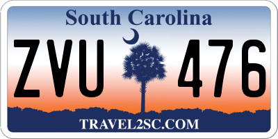 SC license plate ZVU476