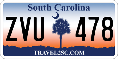 SC license plate ZVU478