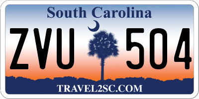 SC license plate ZVU504