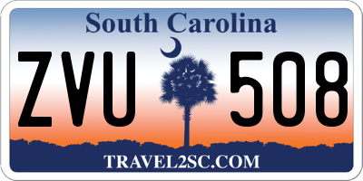 SC license plate ZVU508