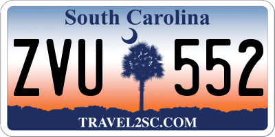 SC license plate ZVU552