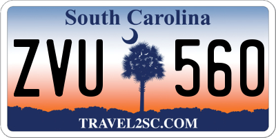SC license plate ZVU560