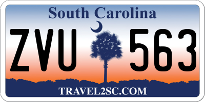 SC license plate ZVU563