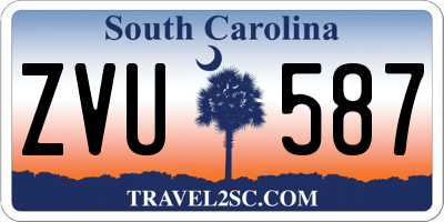 SC license plate ZVU587