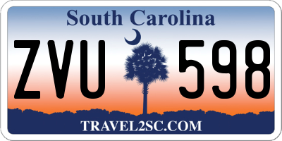 SC license plate ZVU598