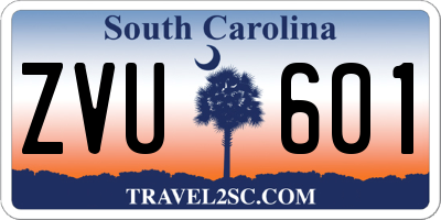 SC license plate ZVU601
