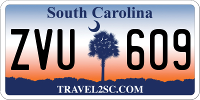 SC license plate ZVU609