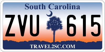 SC license plate ZVU615