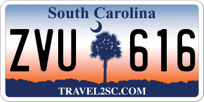 SC license plate ZVU616