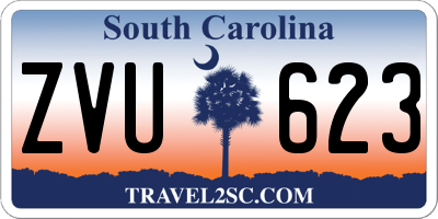 SC license plate ZVU623